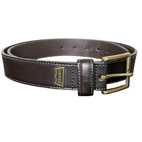 LEVI’s‎ Dark Brown Bonded Leather Belt Men’s Size 38 - Picture 1 of 9